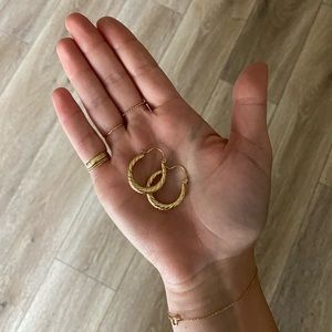 Solid 14k Gold Hoops
